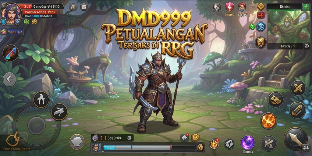 Tangkapan layar gameplay DMD999 yang menampilkan pertarungan seru di dunia RPG.