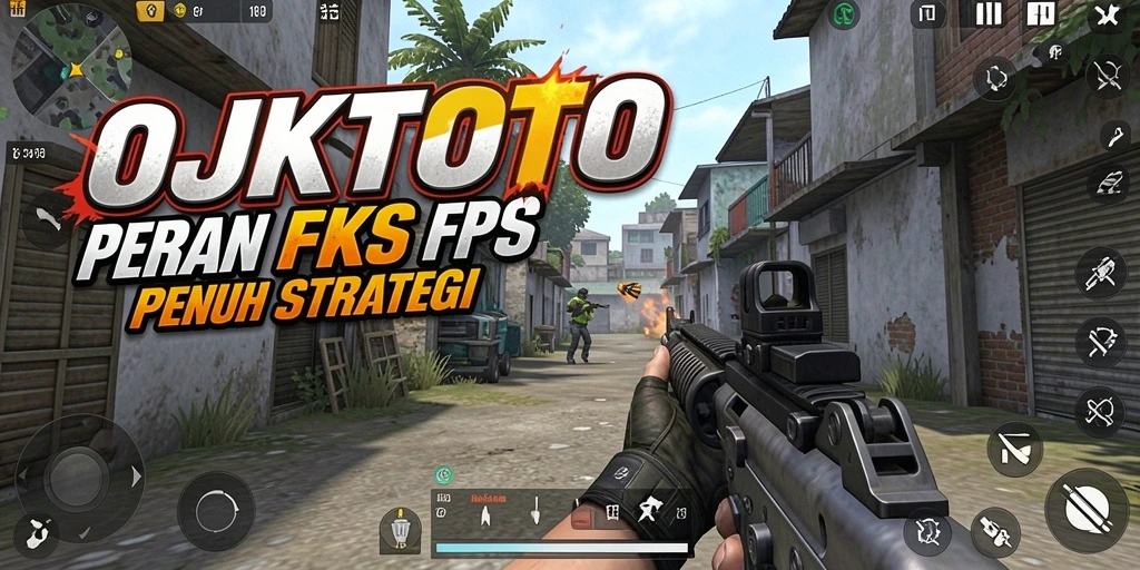 Screenshot OJKTOTO menunjukkan aksi menegangkan dalam pertempuran FPS.