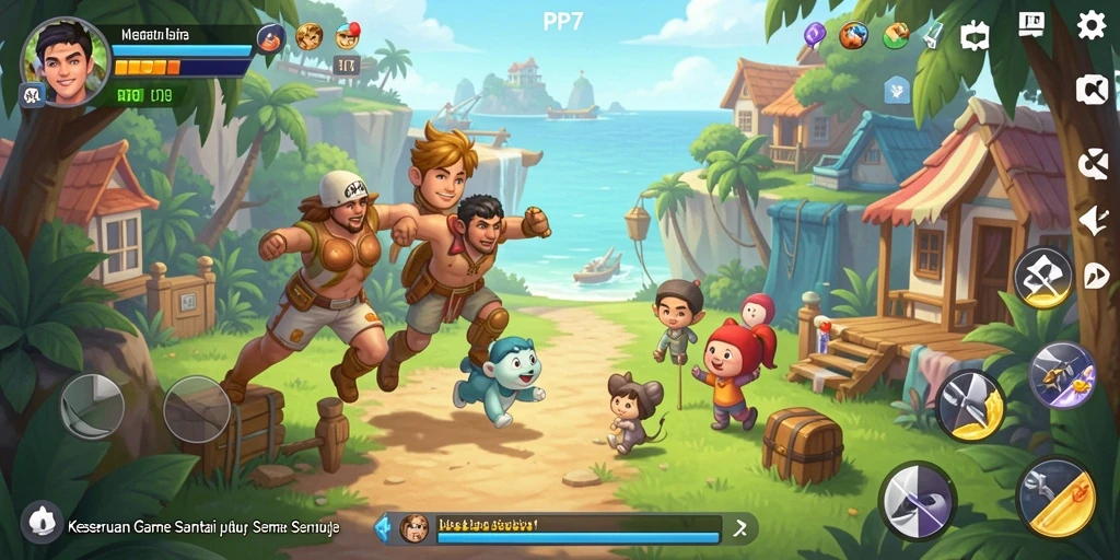 Tampilan gameplay PP7 yang menarik dan penuh warna.