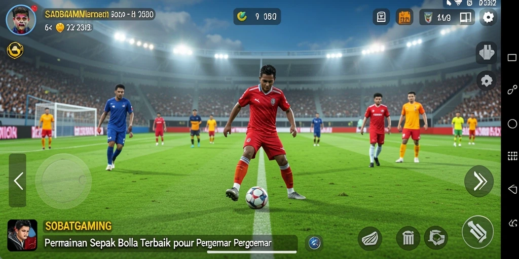 Tampilan aksi seru dalam permainan sepak bola SOBATGAMING.