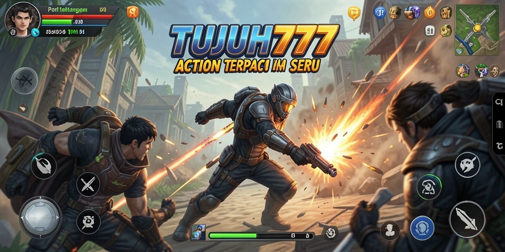Screenshot gameplay menampilkan aksi mendebarkan di TUJUH777.